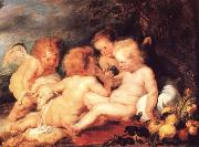 Christ and Saint John with Angels Peter Paul Rubens